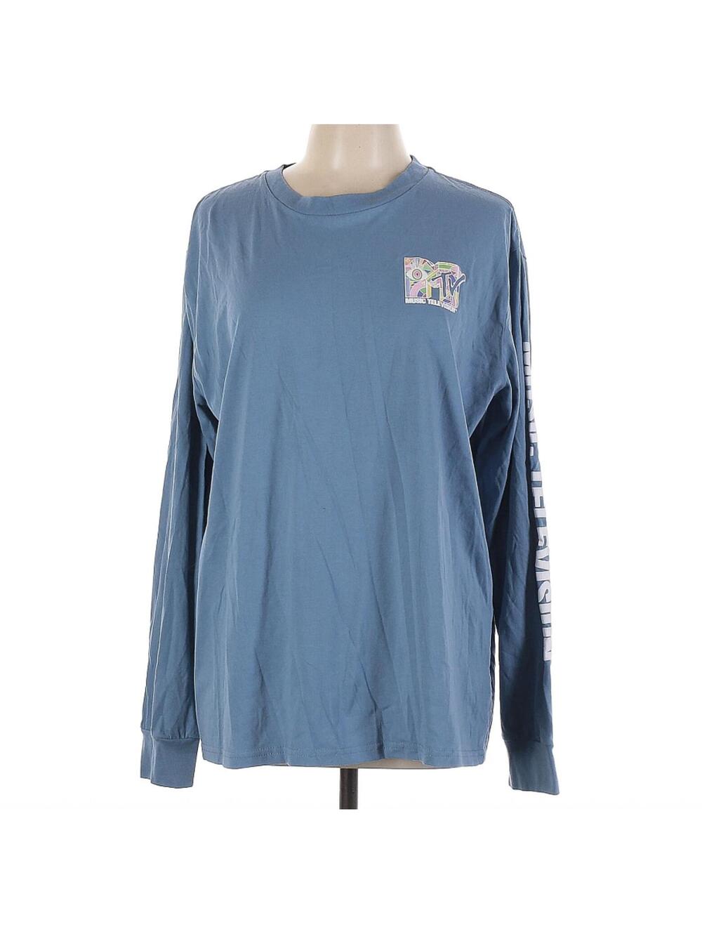 MTV Blue Long Sleeve Graphic Tee